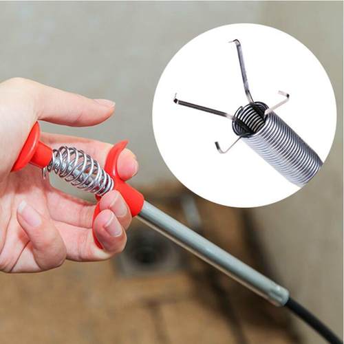 Flexible Hose Spring Drain Hair Clog Remover, Kitchen Pipe C