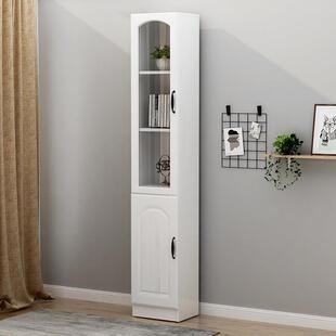 家用书柜置物架客厅夹缝窄柜子带玻璃门现代简约靠墙书架落地定制
