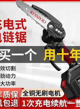德国锂电充电手提式电链户锯外PLQ无线小型单手锯伐木树枝修锯