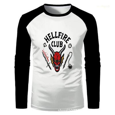 Men Stranger Things Hellfire Club Costume Baseball Tee