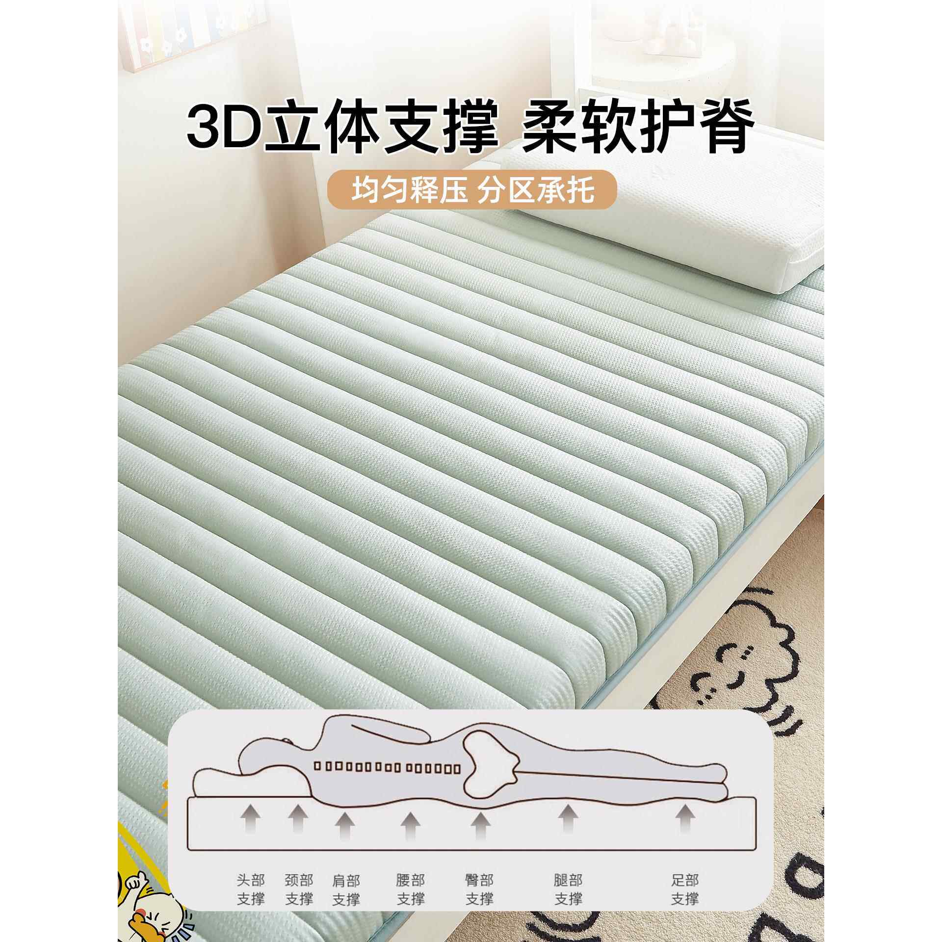 可学生宿舍床垫软垫子单人榻榻DZ202506c米薄垫被褥子90cmx90m上