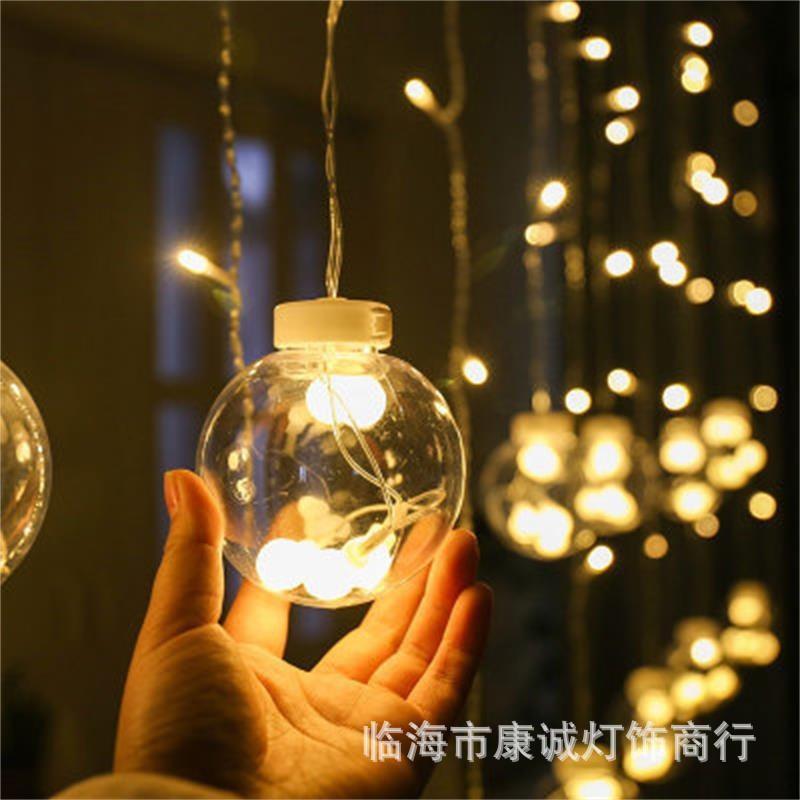 led窗帘灯串3*3米遥铜窗线窗帘灯节日圣诞装饰窗帘u灯sDJEb控帘彩