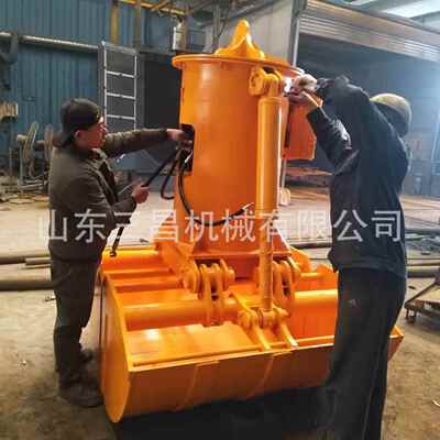 双瓣液压旋转贝型挖斗河道清淤垂直贝壳斗卸沙卸煤斗矿山栅栏斗