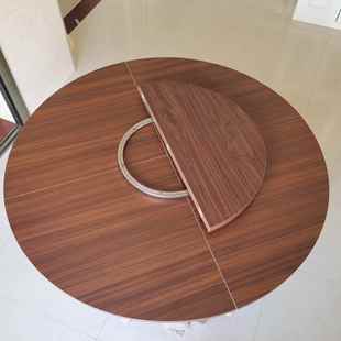 四分折叠圆桌面台面4折叠式带转盘面板餐桌圆形家用大圆桌15/20人