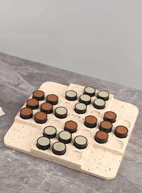 现代简约仿洞石树脂棋盘装饰摆件客厅卧室民宿别墅软装家居装饰品