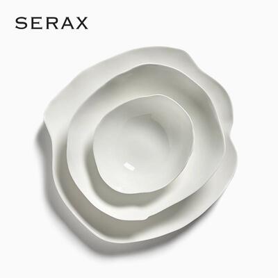 比利时Serax不规则骨瓷餐具盘子碗白色 异形餐盘陶瓷荷叶盘甜品碟