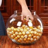 7K1大号球形玻璃罐带盖密封防潮陈皮茶叶小青柑储存罐商用透明展