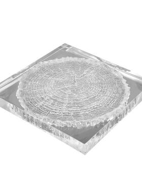 创意年轮透明树脂果盘家居软装饰品托盘轻奢样板间桌面工艺品摆件