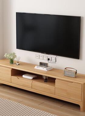 Fls新款全实木电视柜北欧风窄小客厅家用简易落地中式搭配色的电