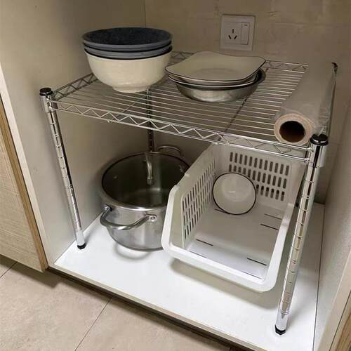 整体橱柜衣柜分层架一层置物架厨房水槽下面柜子分层隔断架单层小