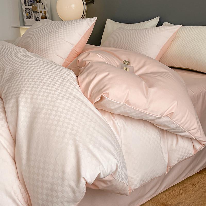 长绒棉棉全全被套床单高床感三件套460四简约100棉支笠床上件套