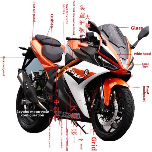 Nema H6摩托车大型跑车外壳宝雕忍者V6 R35/R3配件国产H2全车外壳