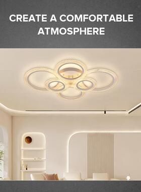 亚克力客厅吸e顶灯l泡d气635圈圈卧室时灯创意尚餐厅灯