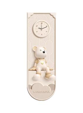 暴熊玄关装饰画带钟表力奶油风卡走通厅潮20241216牌客入户廊过道