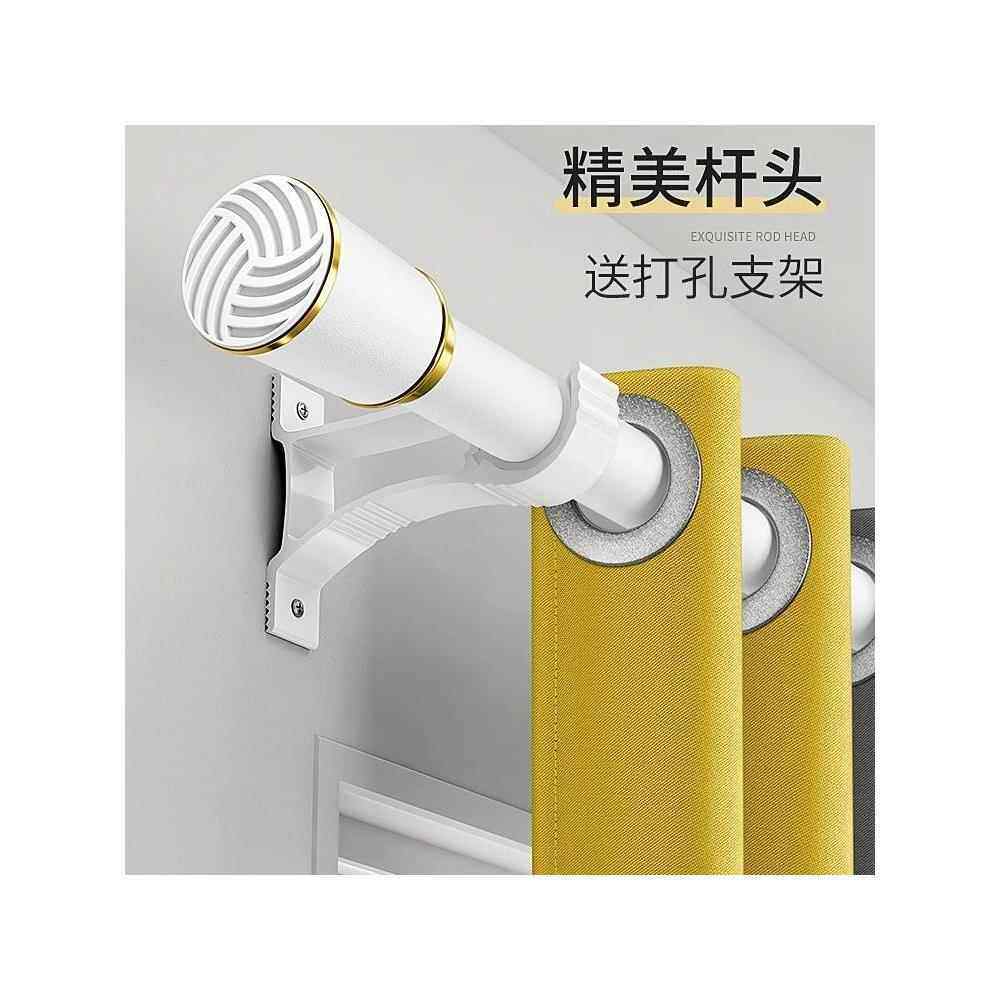窗帘杆罗马杆伸缩免打孔打孔款双用轨道杆子加厚静音窗杆挂钩单杆
