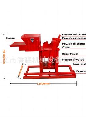 出非动洲的手粘砖机实心空手动黏土心土粘土连锁砖口机规格多样铺