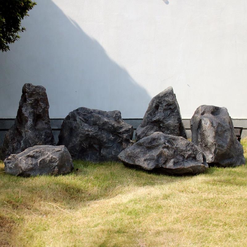 仿真空心石头造景鱼缸假山石庭院花园景观石展厅橱窗装饰布置摆件