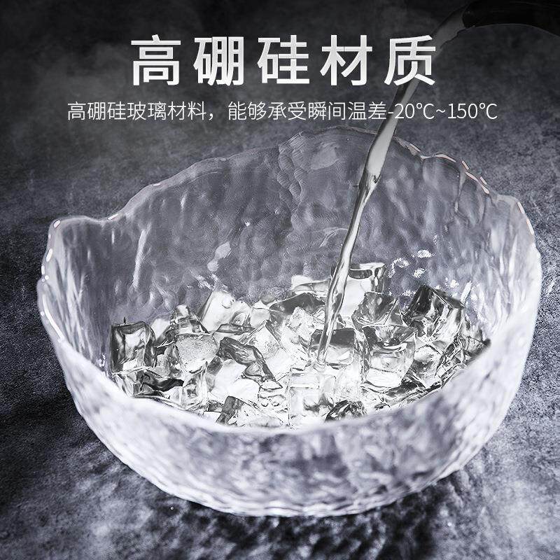 日式大号茶洗锤纹耐热玻璃水洗花盆果盘茶渣桶功夫茶具配件