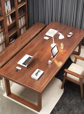 实木大长桌书家用办DB02长公条桌莫比恩工作台双人学习去桌客厅化