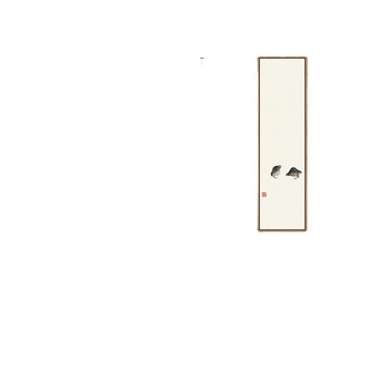 新中式客厅装饰画禅意水墨茶室挂画吉祥花开富贵平安玄关四条屏竖