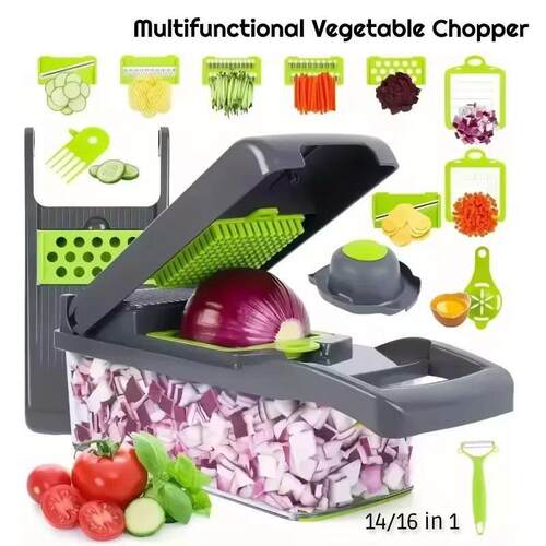 Multifunctional vegetable chopper 14/16 in one chopper handl