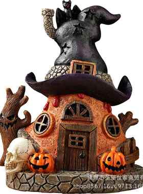 新万圣节树脂魔屋法房子摆件节产品欧品魔法屋式家居布置装鬼饰工