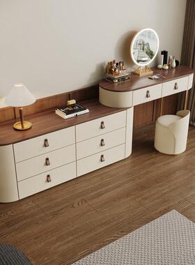 Fls法式奶油风梳妆台轻奢床尾柜斗柜卧室现代简约高级实木主卧梳