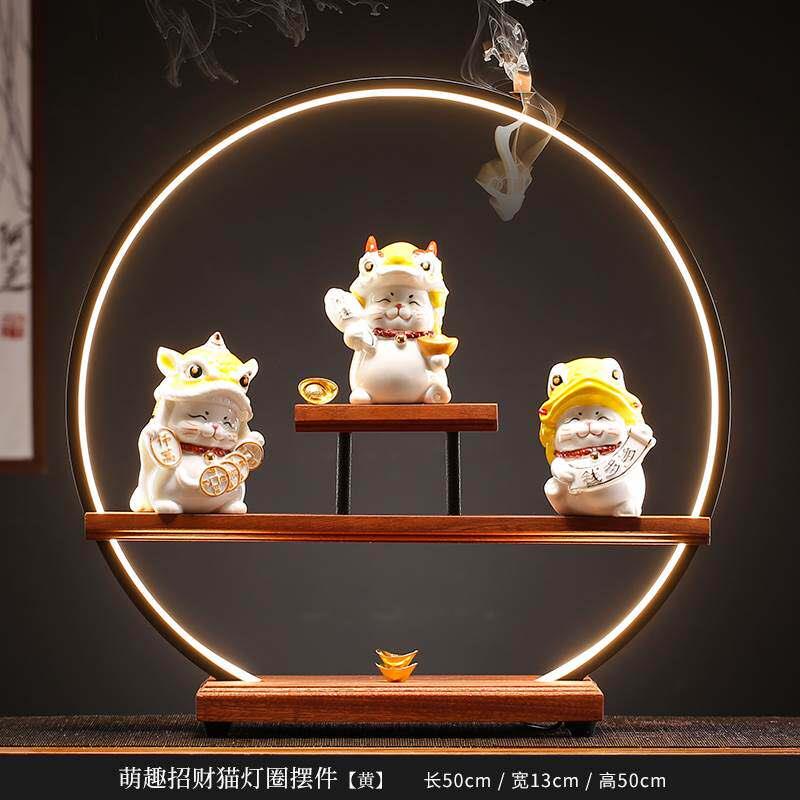 创意舞狮招财猫摆件可爱小号家居客厅桌面装饰乔迁店铺开业礼品