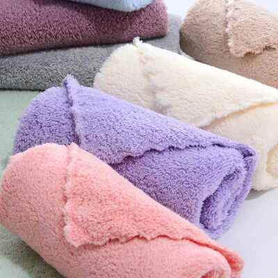 Coral velvet small square towel soft face wash towel欧美毛巾