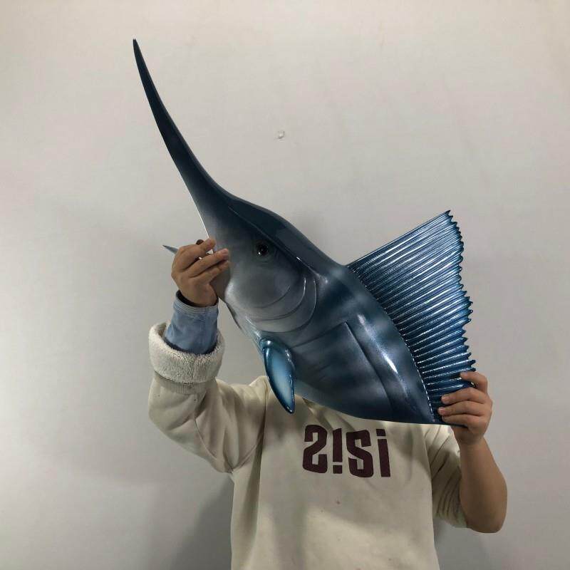 海洋风格酒吧超市游泳馆海鲜餐厅墙面装饰海豚剑鱼鲨鱼壁挂饰