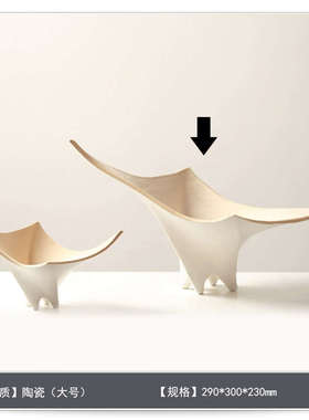 艺术造型摆件售楼处现代餐厅果盘会物所花朵样板间酒店盘置简约