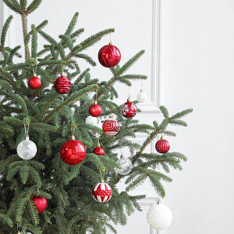 彩色高亮4cm6cm8cm圣诞球套装圣诞树装饰品圣诞吊球吊件挂件