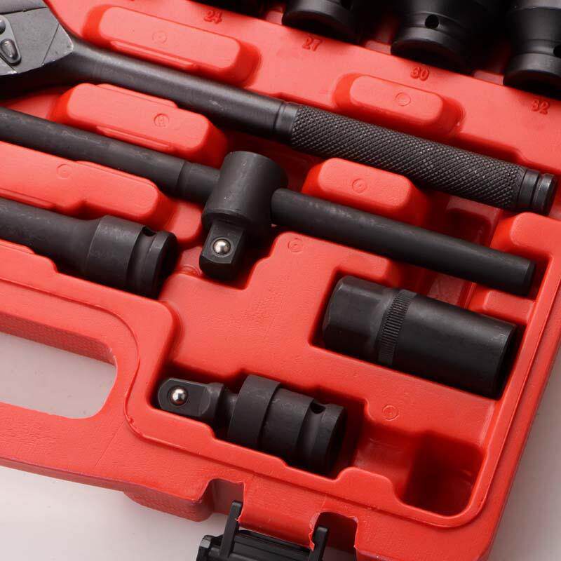 气动套筒加长风炮套筒套装1/2棘轮扳手23PC 汽修工具组合套装