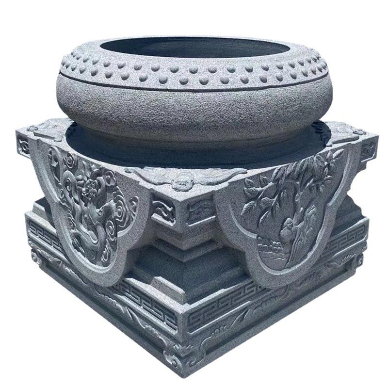 石雕柱墩仿古青石做旧石柱墩古建专用石头墩子柱基石柱顶石