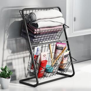 black Kitchen vegetable shelf layered厨房蔬菜架双层 double