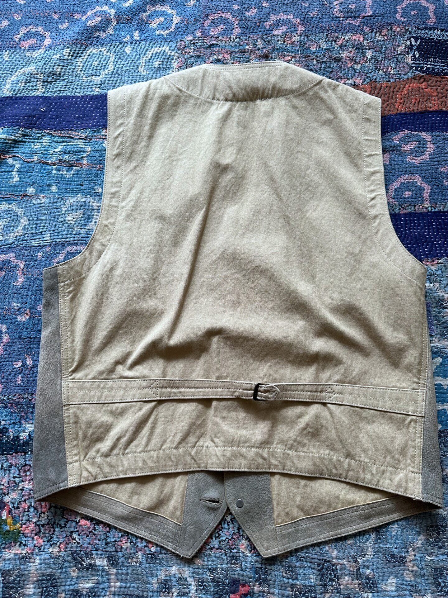 RRL Vintage Fringe Beige Vest L — front