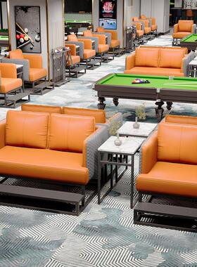 台球厅息区沙发组GQ63254合桌球室观球沙椅发休桌球厅椅休闲桌椅
