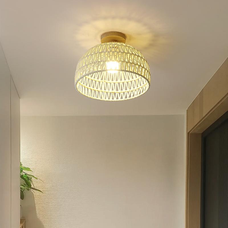 过道吸顶灯现代简约藤艺北欧卧室房间灯厨房阳台走廊过道灯具021L