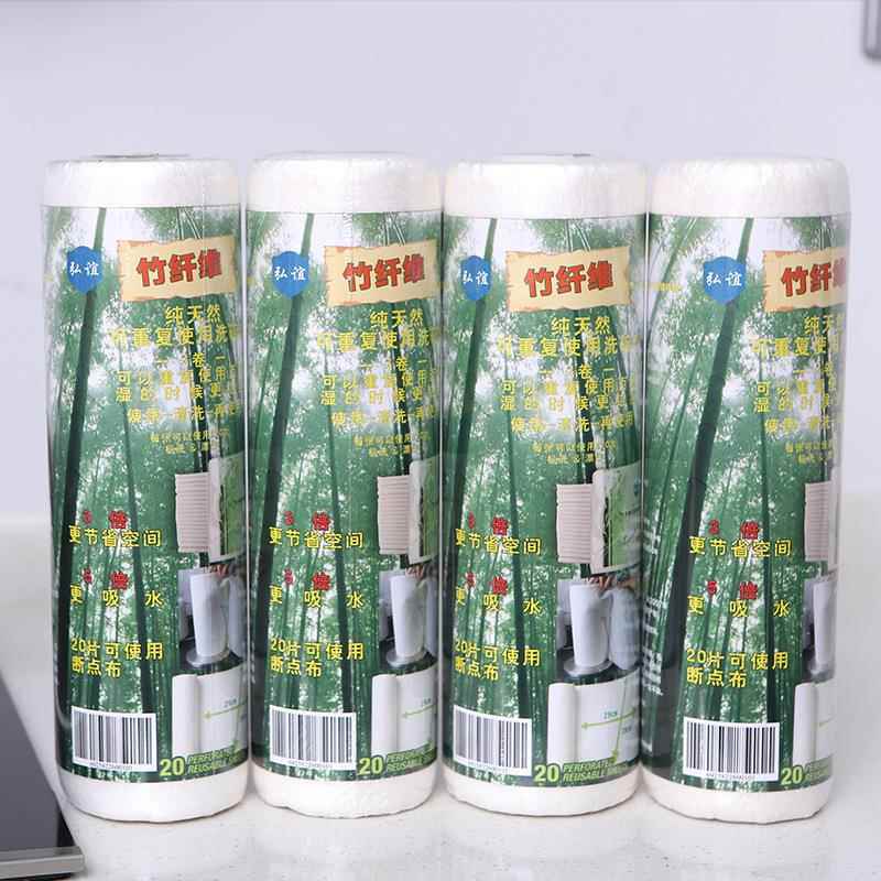竹纤维卷筒洗碗巾 可撕断点抹布加厚干湿两用厨房清洁去油洗碗巾