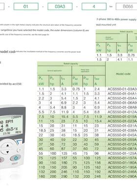 ABBacs550/510重载风机水泵变频控制调速器三相380v专用4/30/37kw
