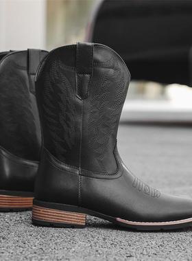 Men's Plus Size Western Cowboy Boots Chelsea Riding Boots