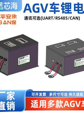 定制AGV小车智能机器人磷酸铁锂电池24V48V大功率485/CAN通讯蓝牙