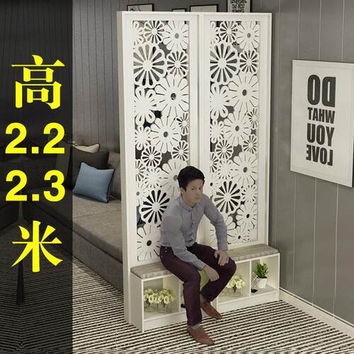 简约现代屏风隔断客厅玄关现代家用叠折屏座屏镂空雕花卧室玄关柜