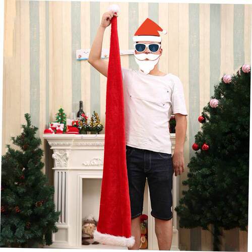 christmas decoration Extended adult plush Santa hat 圣诞帽