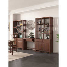 新中式博古架实木多宝阁书架实木中式茶室置物架展示架禅意隔断柜