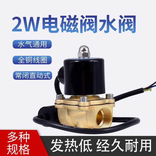 2W电磁阀水阀气阀气动开关铜件常闭AC220VDC24V2分4分6寸DN50
