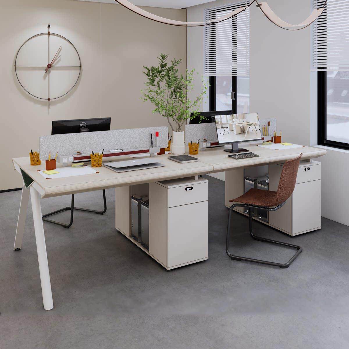 办公家具职员办公桌椅两人卡座4人6人员工位四双人办公室桌椅组合