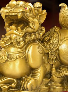 2026鑫源祥全纯黄铜貔貅摆件公母一对招财镇宅皮丘铜制客厅店铺办