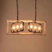 创意美式 吊灯 乡村实木吊灯餐厅吧台展台北欧个性