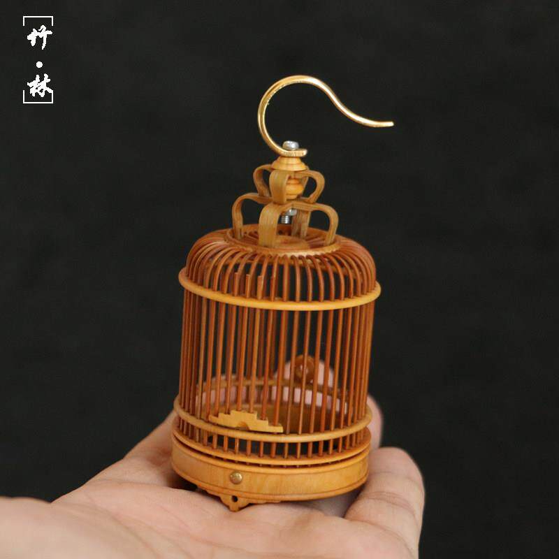 精品纯手工精工制作竹丝小虫笼竹林黄蛉笼子鸣虫具茶室小摆件鸟笼